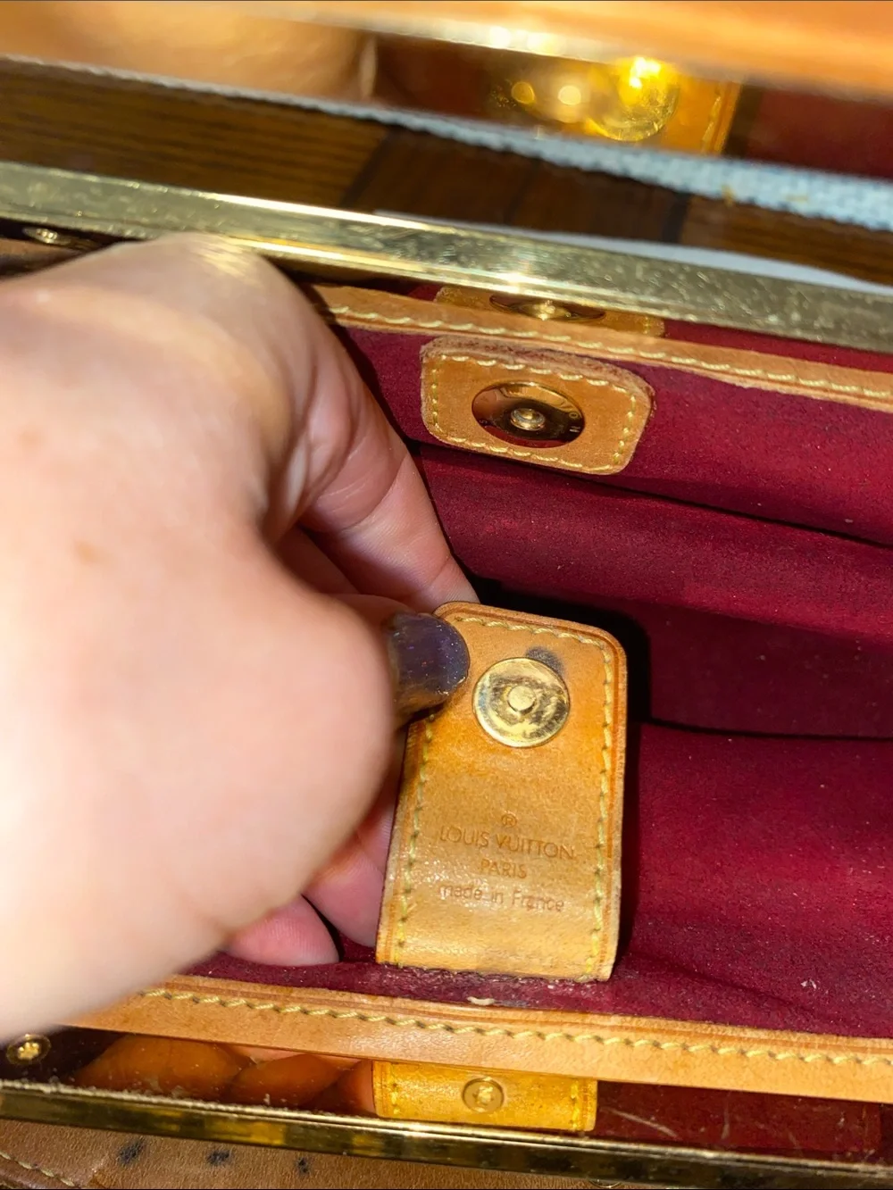 Louis Vuitton Multicolor Monogram Canvas Clutch with Tan Leather Trim